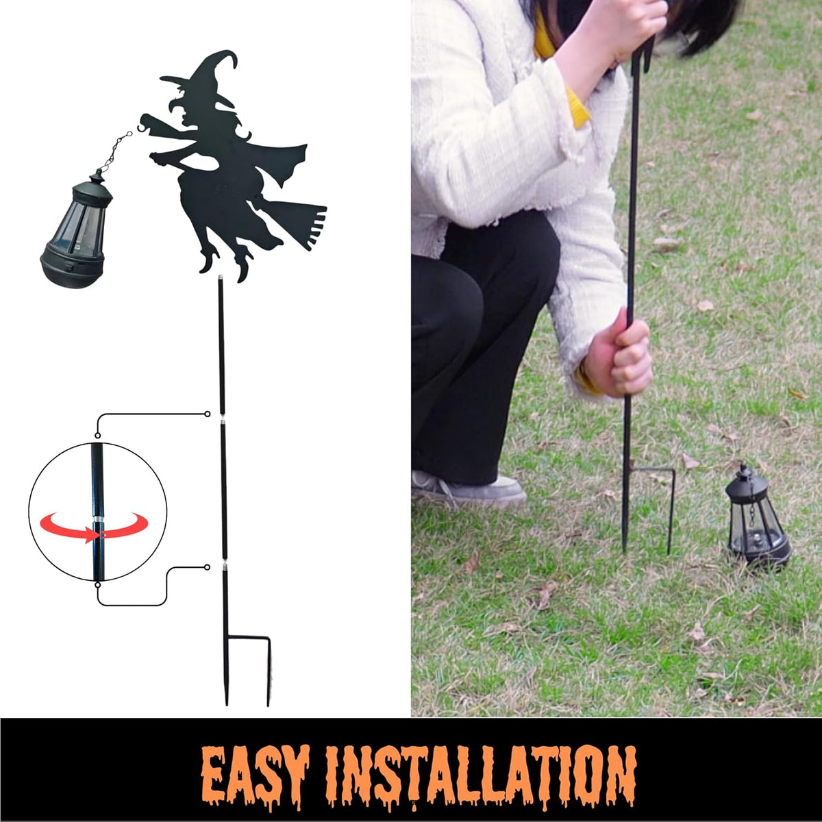 Fairy Garden Accessories Lawn Ornaments 1 Pair - Solar Lights Halloween Decorations Outdoor Garden