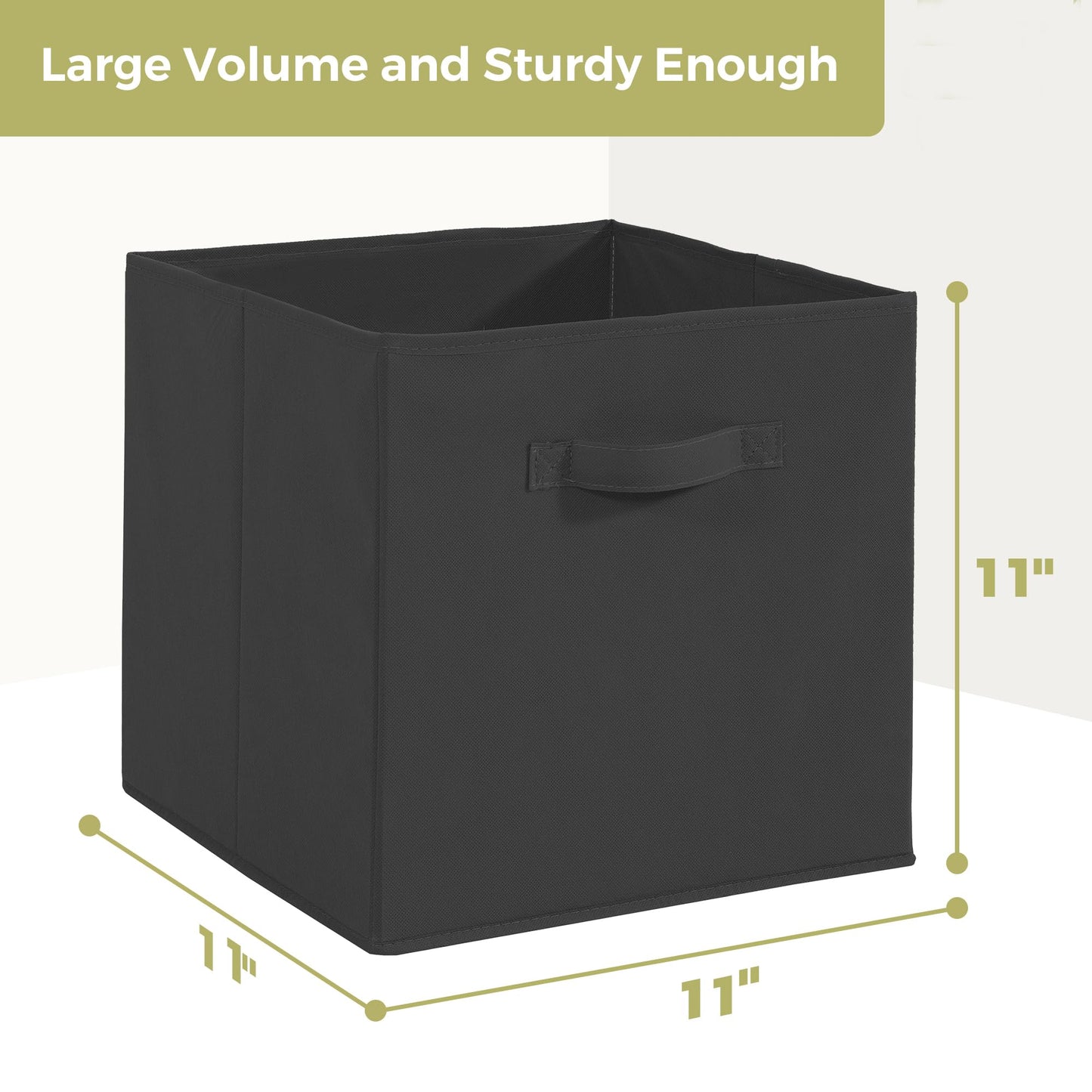 11x11 Storage Bins, Set of 3 Storage Cubes, Collapsible Cube Storage Box, Fabric Closet Organizers