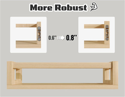 Upgraded Thick Floating Shelves - Multi-Use Wall-Mounted Bookshelves for Kids and Nursery, Ideal