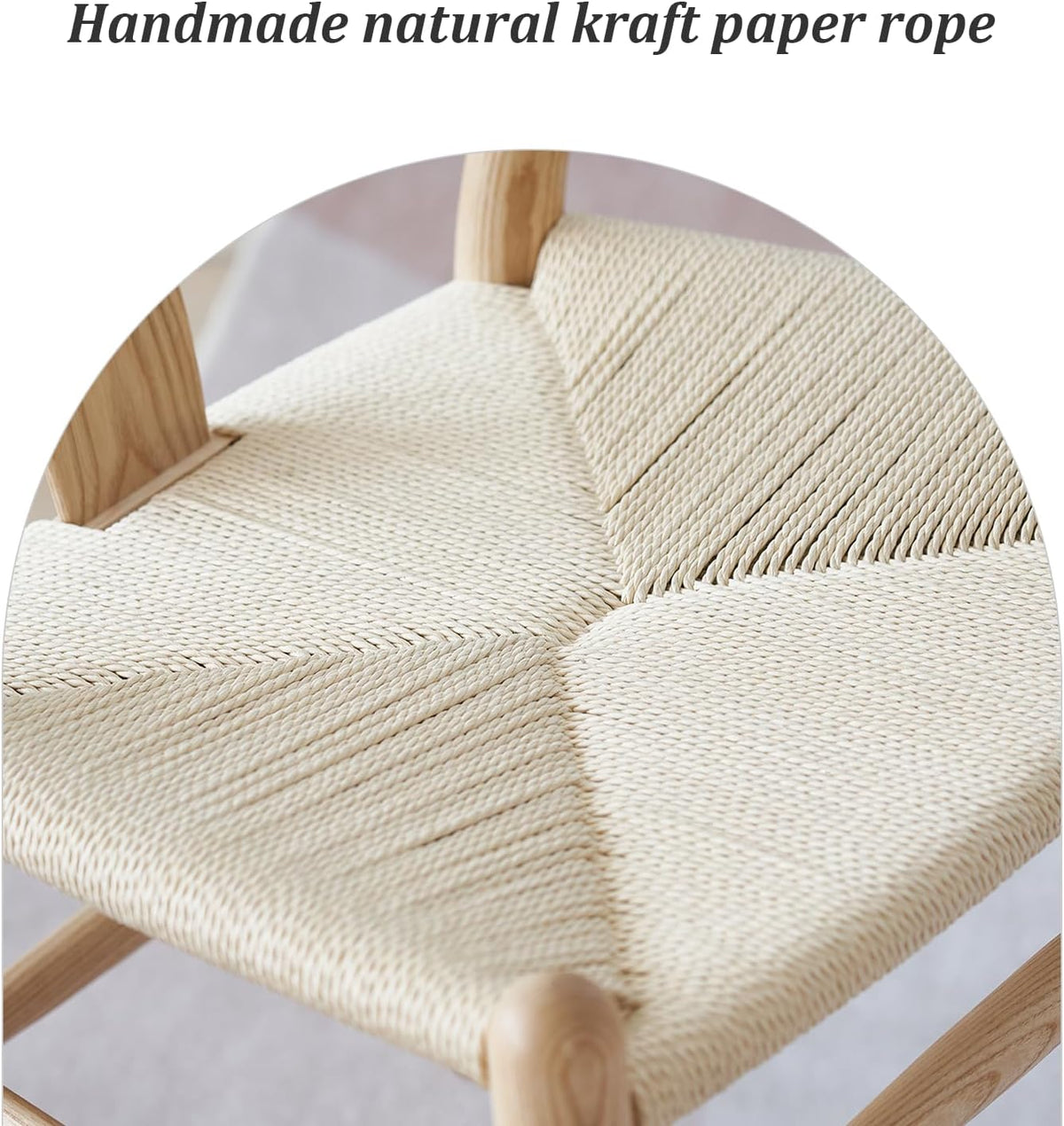Wishbone Chair Natural Solid Wood Dining Chair/Hans Wegner Y Chair Rattan and Wood Accent Armrest