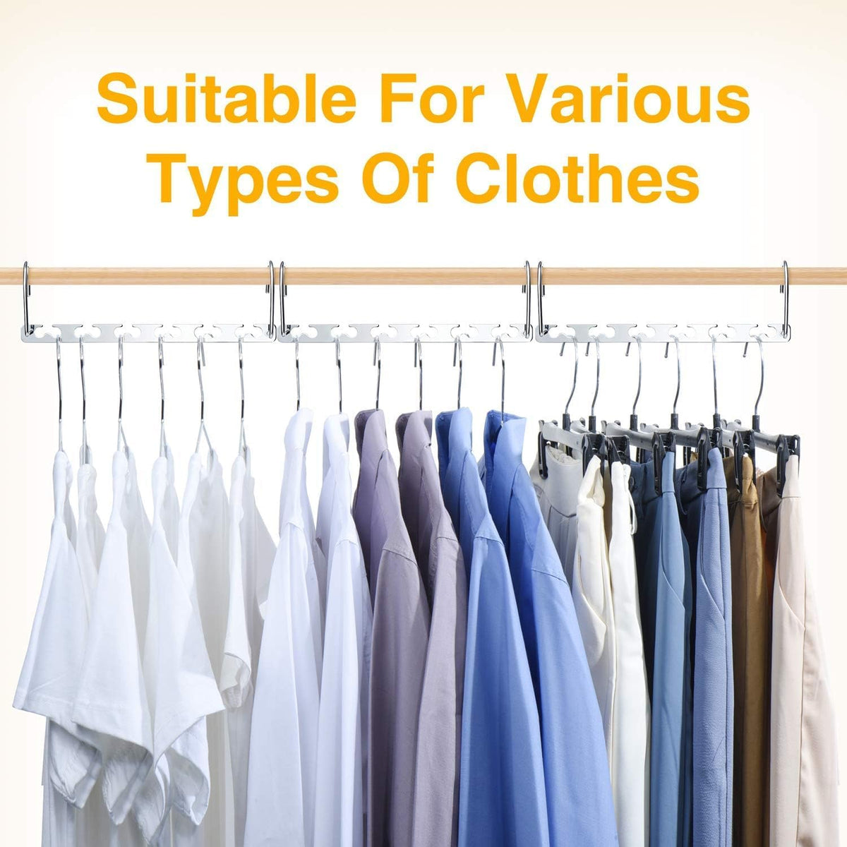 HOUSE DAY Space Saving Hangers for Clothes 4 Pack, Heavy Duty Hanger Organizer | 30 Lbs Capacity |