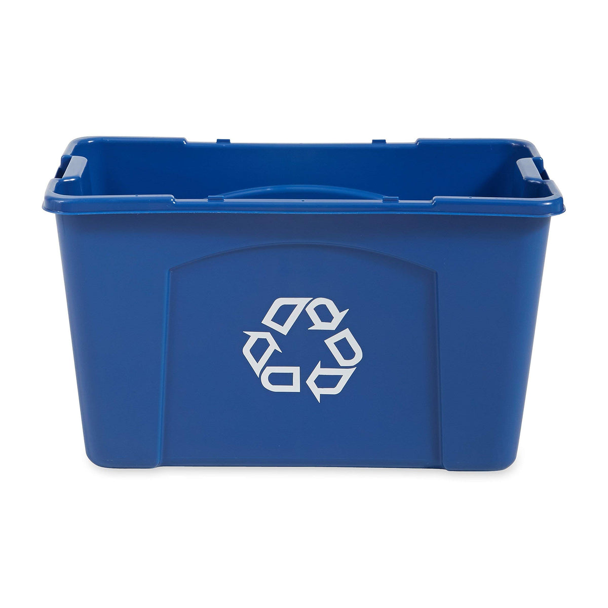 Rubbermaid Commercial Products Stackable Recycling Bin, 18 Gallon, Blue Storage Container, For