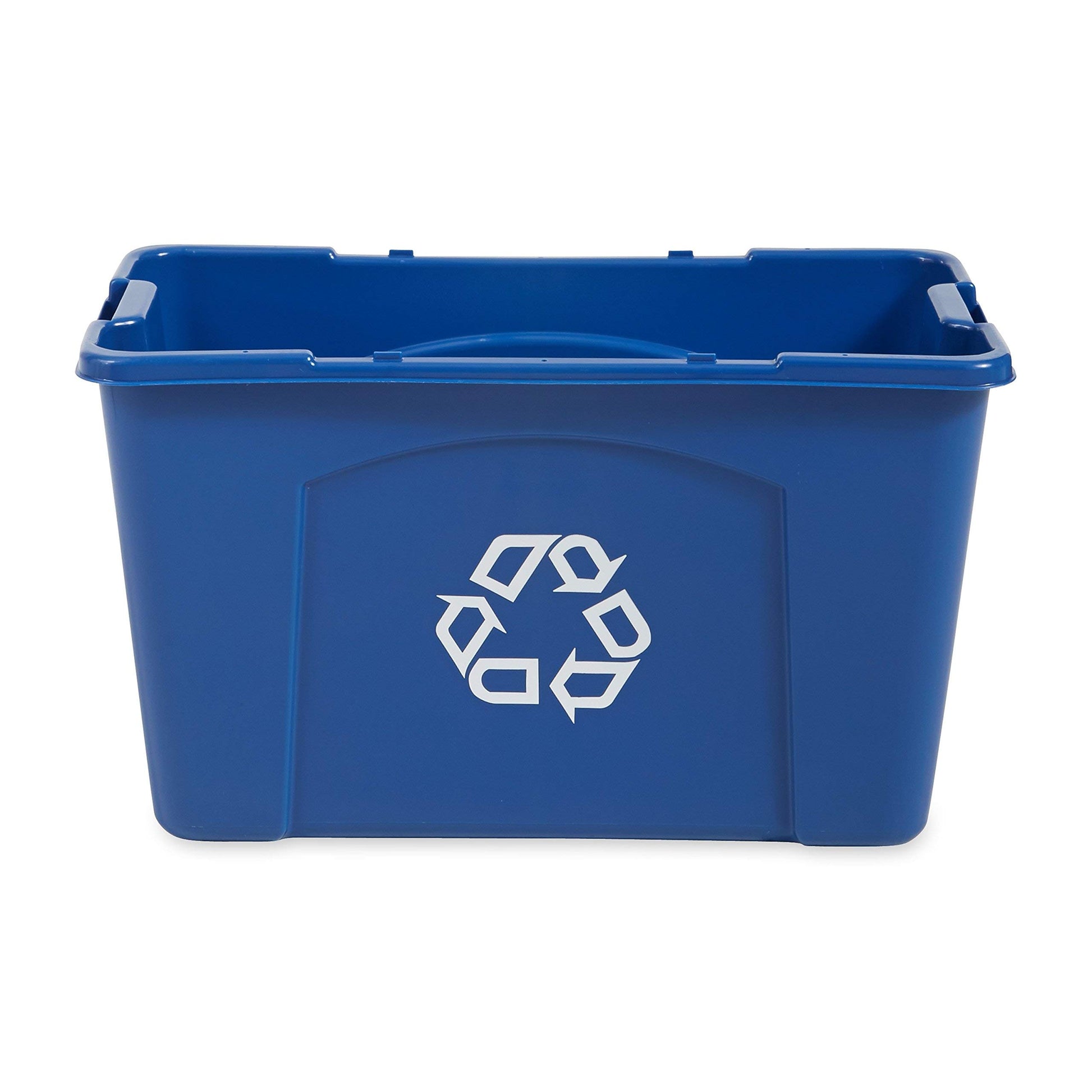 Rubbermaid Commercial Products Stackable Recycling Bin, 18 Gallon, Blue Storage Container, For