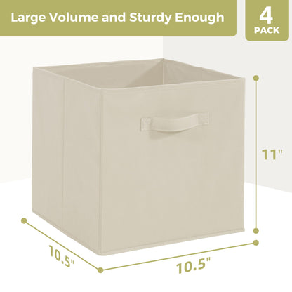 STORAGEIDEAS Storage Cubes, 11 Inch Cube Storage Bins, Set of 4, Fabric Foldable Storage Bins With