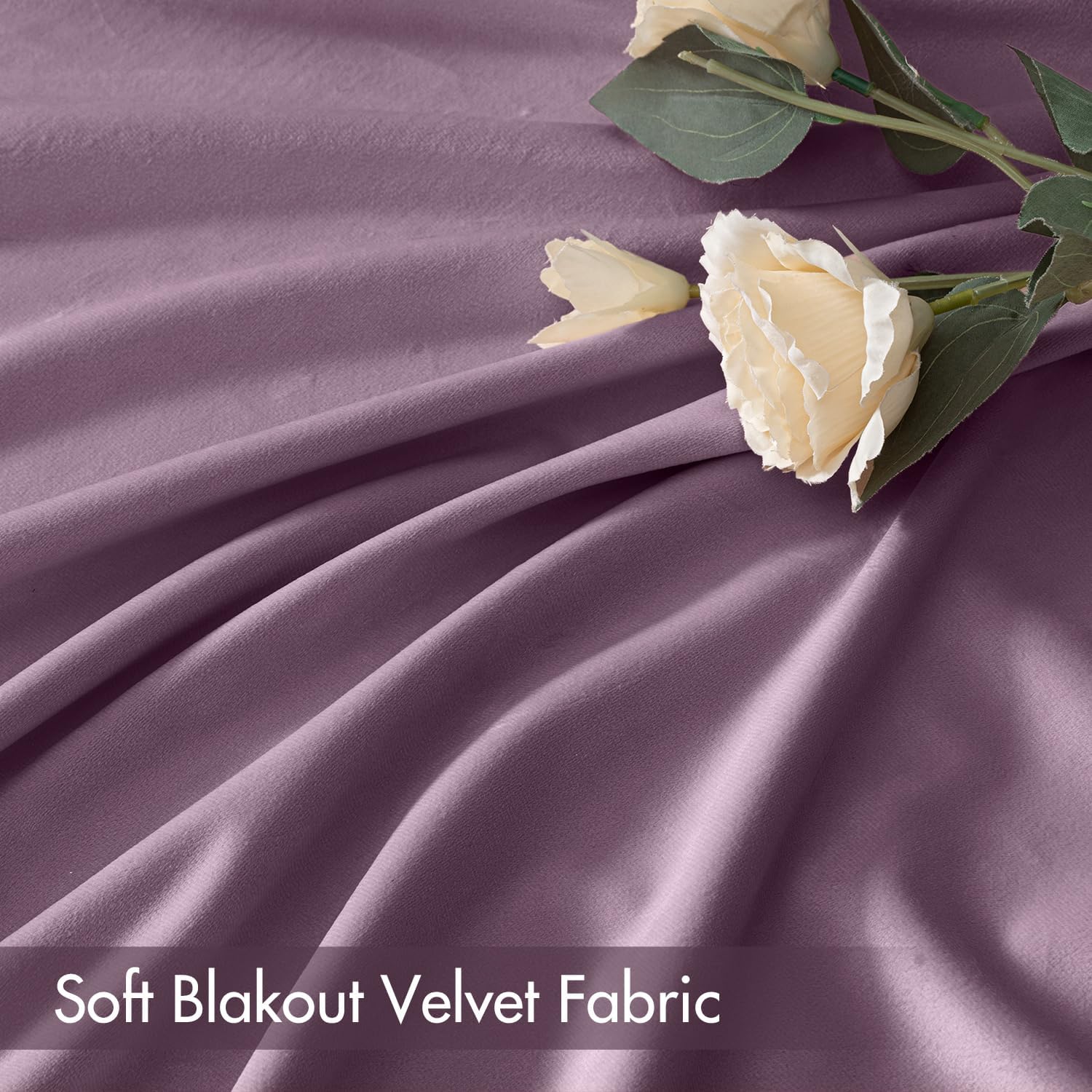 MIULEE Lavender Velvet Curtains Thermal Insulated Blackout Curtain Drapes for Bedroom Living Room