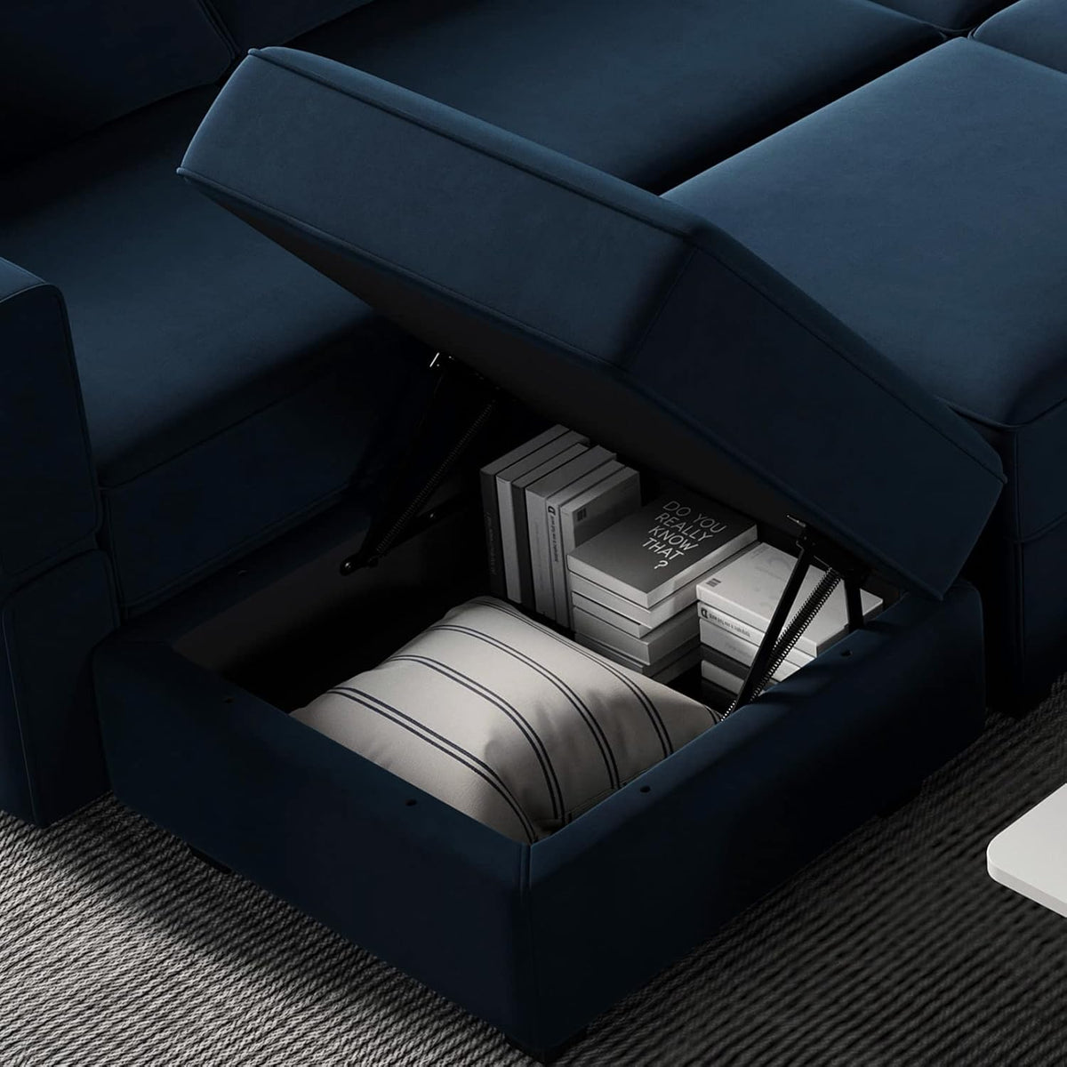 Belffin Modular Sectional Sofa with Double Chaise Velvet U Shaped Sofa Reversible Sectional Couch