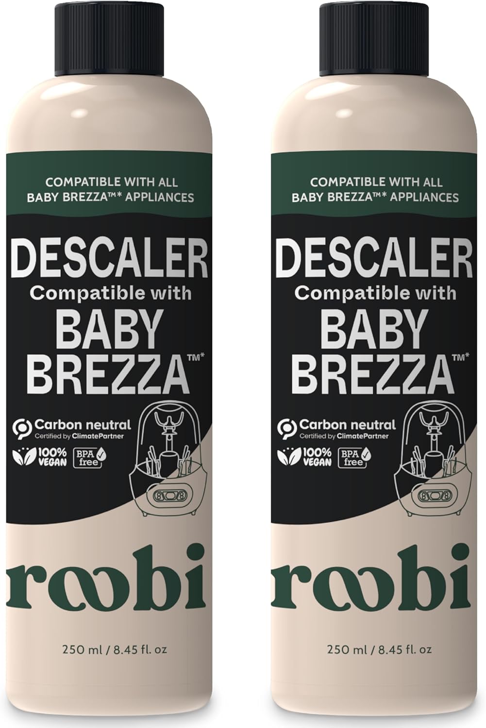 Roobi Descaling Solution Compatible with Baby Brezza. Specially Formulated to Clean & Descale Baby