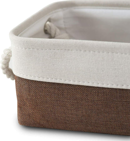 Small Storage Baskets for Shelves,Fabric Storage Baskets for Closet,Rectangular Collapsible Baskets