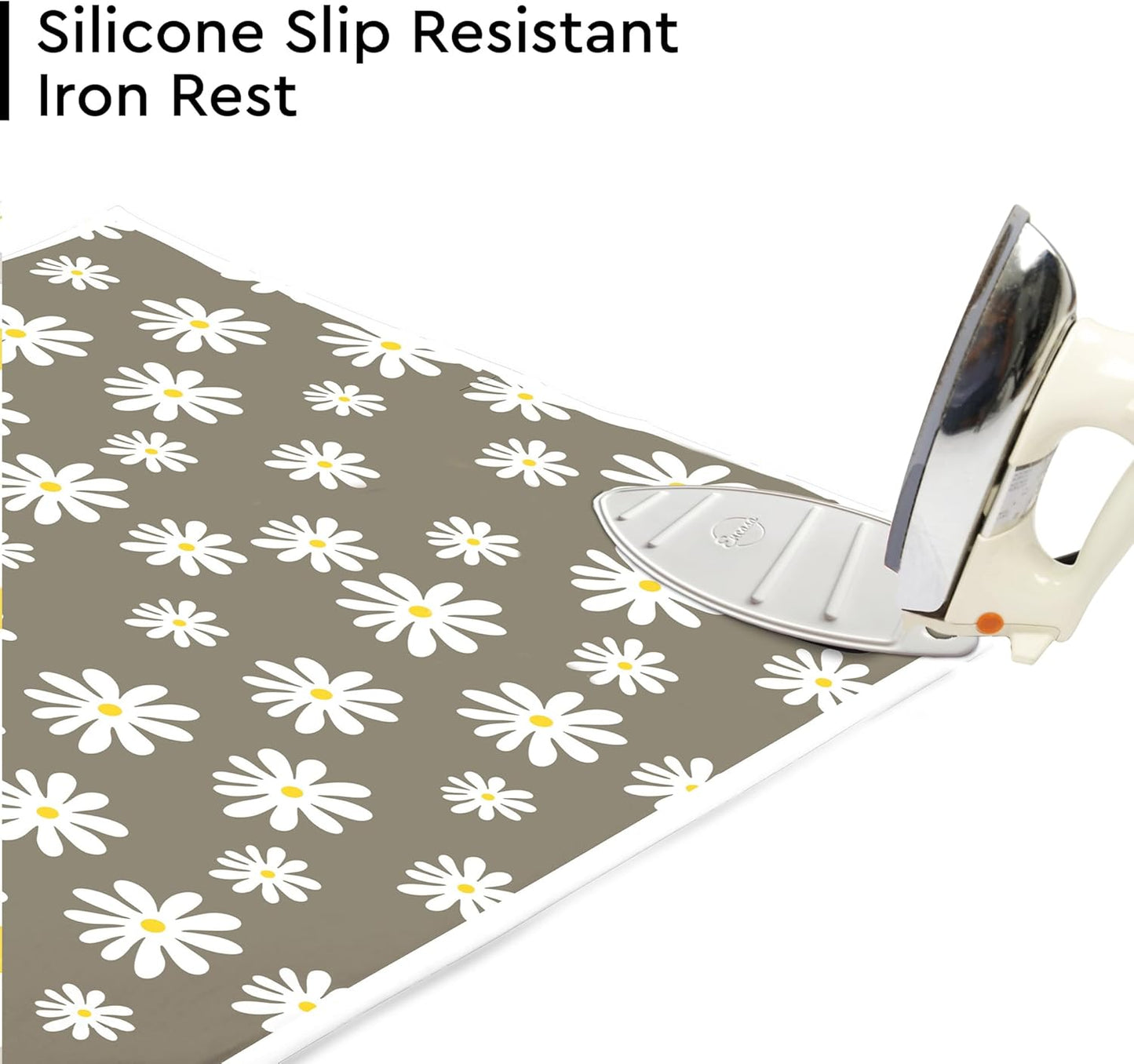 Encasa XO Ironing Mat/Pad (Large 48"x28") with 3mm Padding & Silicone Iron Rest for Steam Pressing