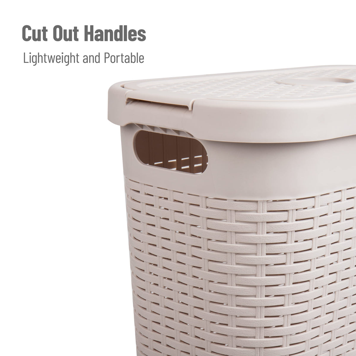 Mind Reader Slim Laundry Hamper with Lid, 40L Clothes Basket, Narrow Tapered Design with Ventilated