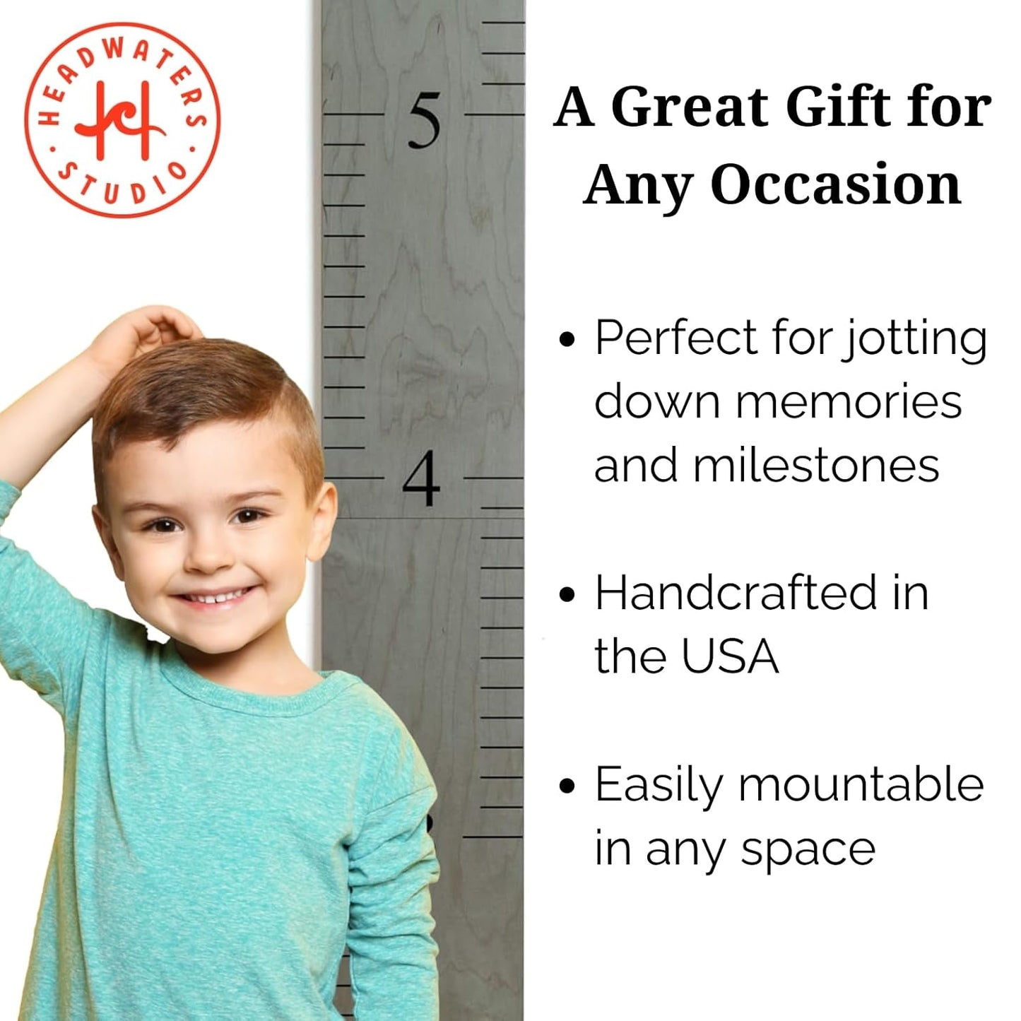 Wooden Growth Chart – Kids Height Chart, Wall Measurement for Kids, Height Chart for Wall, Growth