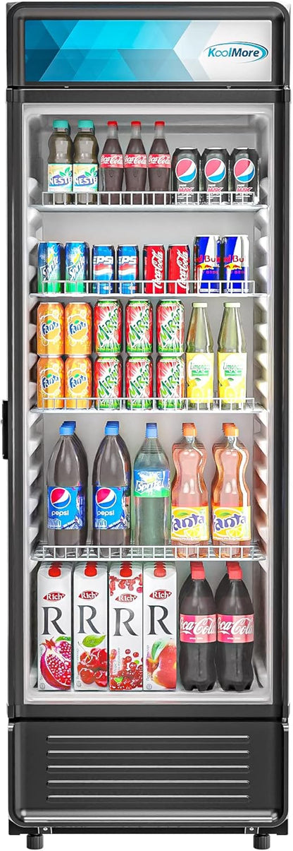 KoolMore Commercial One Glass Door Display Upright Beverage Refrigerator Cooler Merchandiser - 12