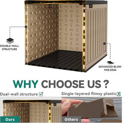 YITAHOME 230 Gallon Large Deck Box with Divider & Side Handles, Outdoor Double-Wall Storage for