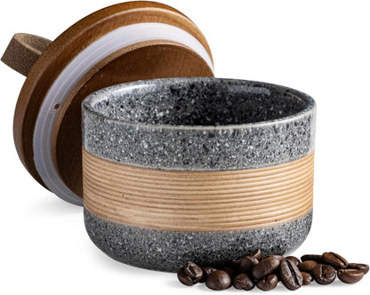 Small Ceramic Jar with Lid, Coffee Container, Coffee Canisters with Airtight Lids Kitchen Food