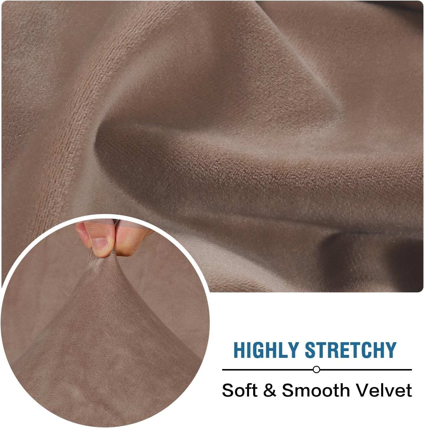 H.VERSAILTEX Velvet Stretch Individual Couch Cushion Cover Plush Cushion Slipcover for Loveseat