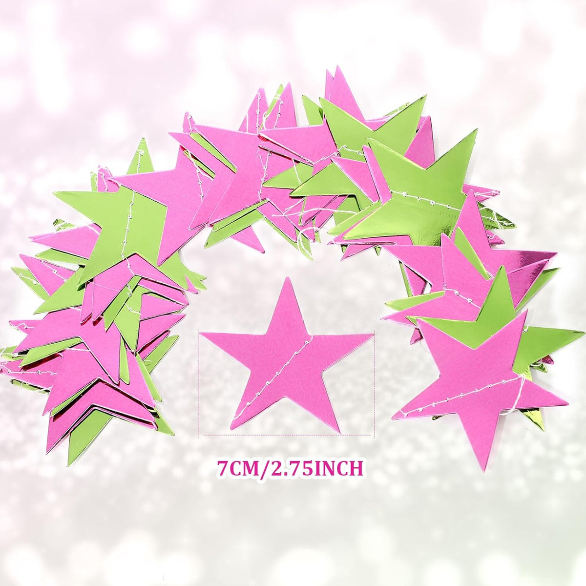 Patelai Glitter Star Garland Banner Decor 130 Feet Star Hanging Bunting Banner Twinkle Backdrop for