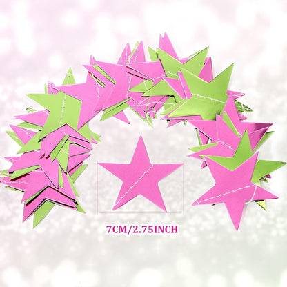 Patelai Glitter Star Garland Banner Decor 130 Feet Star Hanging Bunting Banner Twinkle Backdrop for
