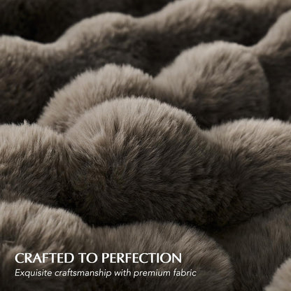 EVERGRACE Ultra Soft Luxury Fluffy Faux Rabbit Fur Throw Blanket, Thick Warm Fuzzy Blankets for