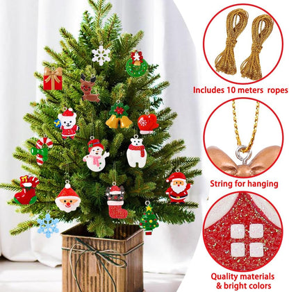 YUJUN 36pcs Mini Resin Ornaments Set - Christmas Tree Decoration, Small Miniature Figurines for