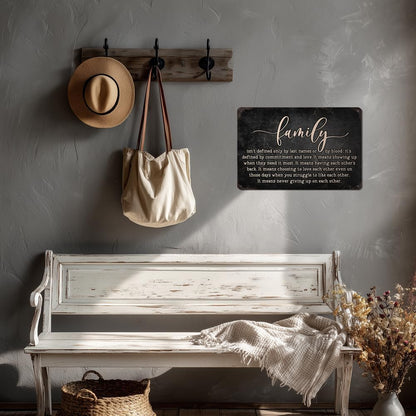 Heuhuww Family Isn't Defined Only By Last Names or By Blood Tin Sign for Home Office Room Wall