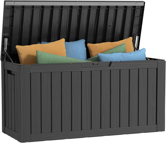 DRATO 80 Gallon Deck Box, Outdoor Storage Box for Patio Furniture, Patio Cushions, Gardening Tools