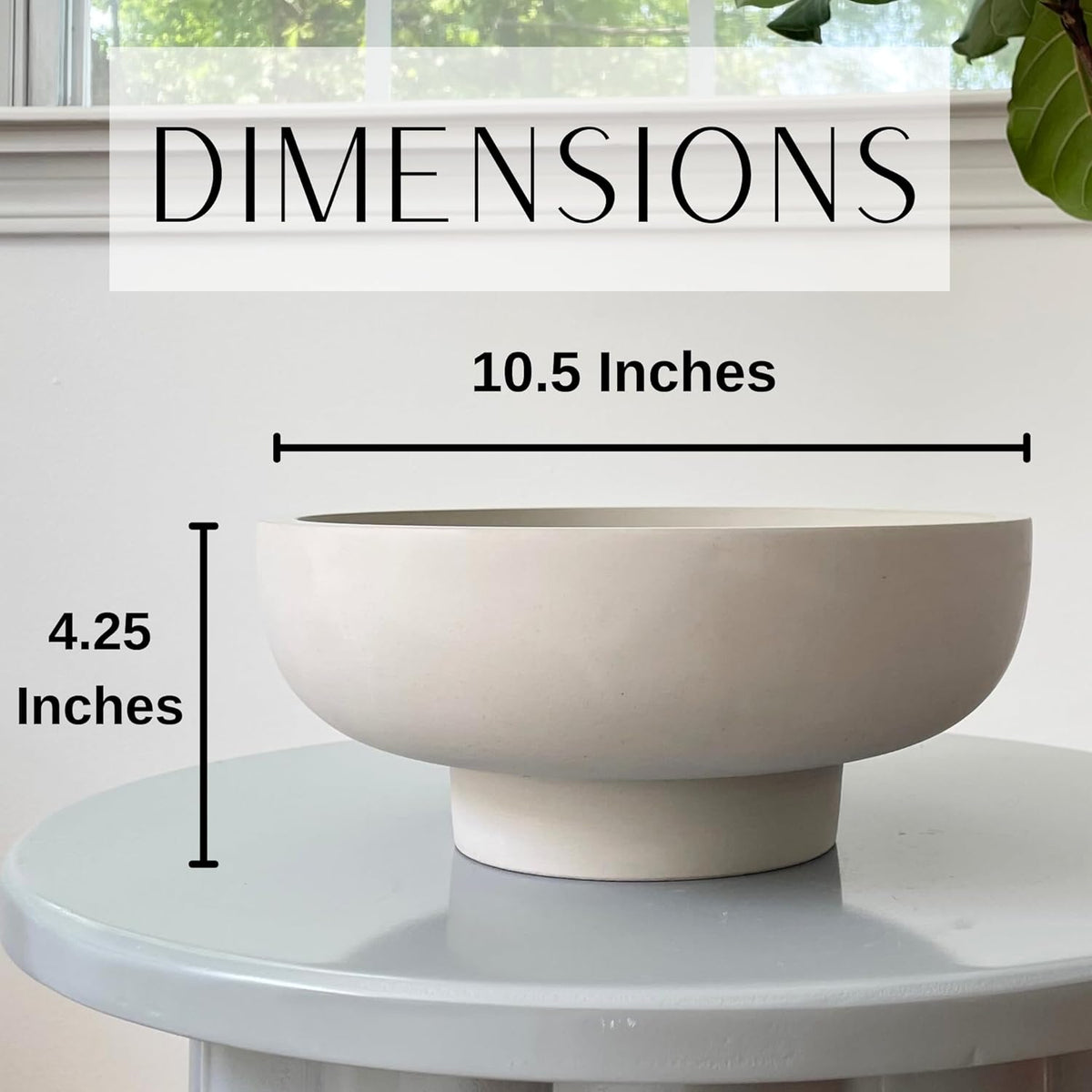 OAKOA Concrete Fruit Bowl for Kitchen Counter - Large Decorative Bowls for Home Decor - Modern Key