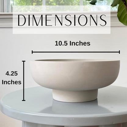OAKOA Concrete Fruit Bowl for Kitchen Counter - Large Decorative Bowls for Home Decor - Modern Key