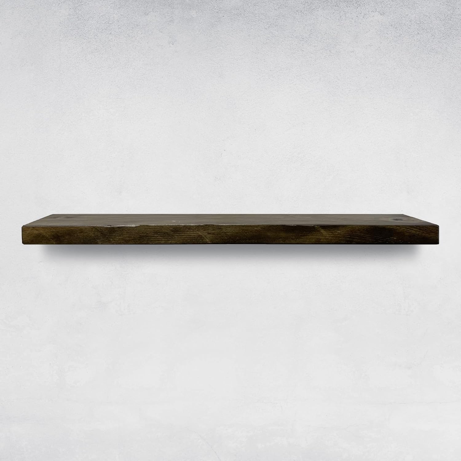 URBANDI, Rustic Floating Shelves, Set of 2, Hidden Bracket, Solid Wood, Heavy Duty, Wall Mounted