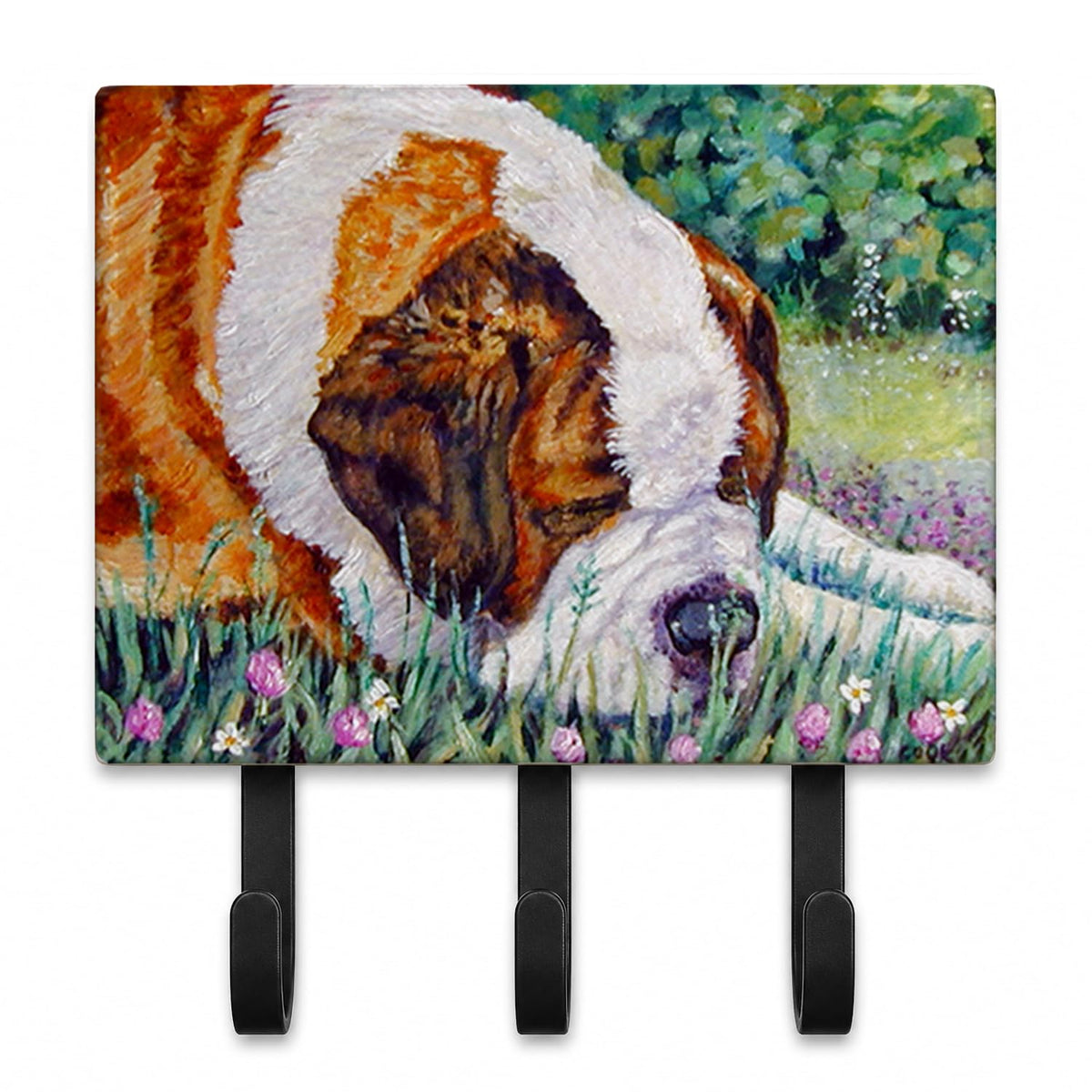 Caroline's Treasures 7445TH68 Saint Bernard Naptime Leash or Key Holder, Wall Hooks, Key Hooks