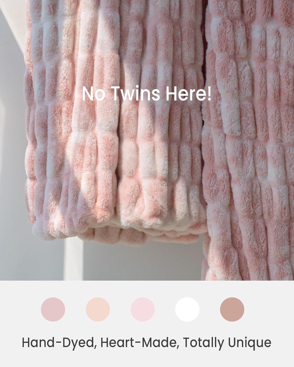 Faux Fur Blanket, Twin Size Oversized Throw Blanket for Couch, Fluffy Blanket with Stretch Ruched