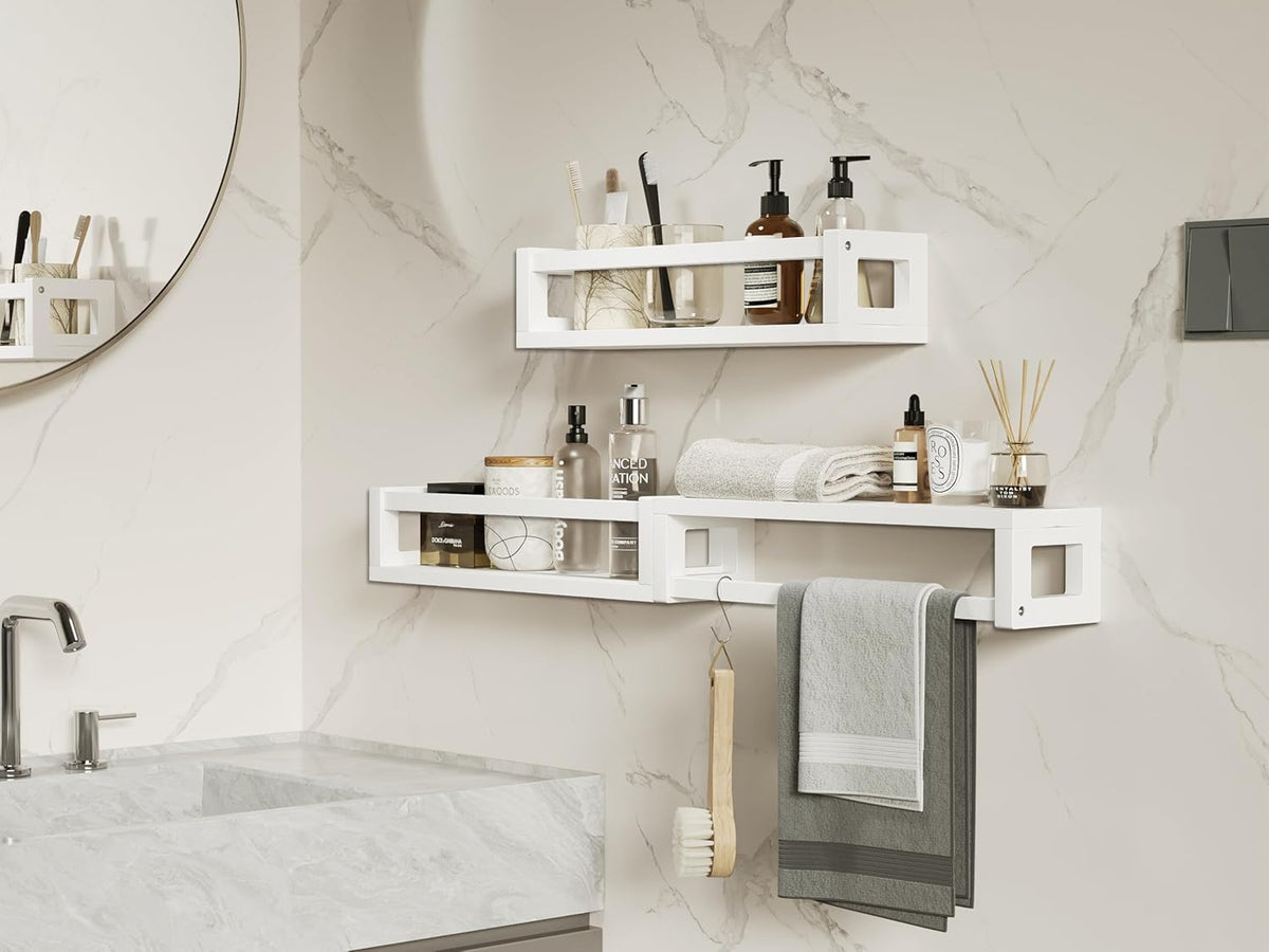 Upgraded Thick Floating Shelves - Multi-Use Wall-Mounted Bookshelves for Kids and Nursery, Ideal