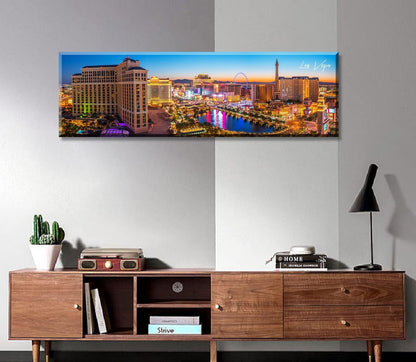 Las Vegas Skyline Wall Art Cityscape Canvas Prints City Modern Building Posters Bellagio Fountain