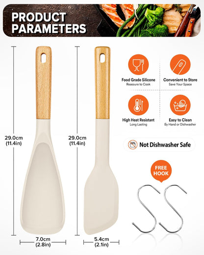 Cooking Spoon and Scraper for Nonstick Cookwares, Great for Cooking and Serving Durable BPA-Free