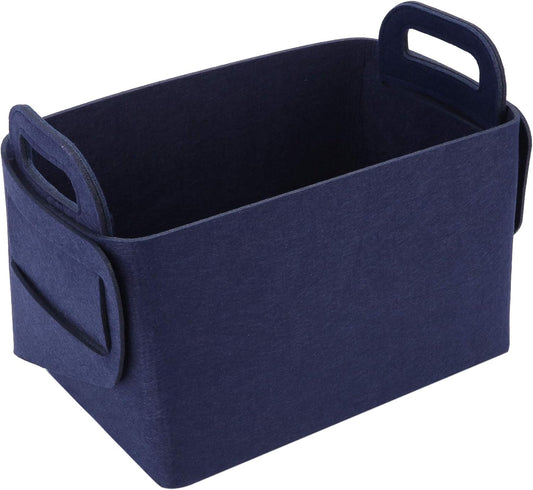 Storage Basket Felt Storage Bin Collapsible& Convenient Box Organizer with Carry Handles for Office