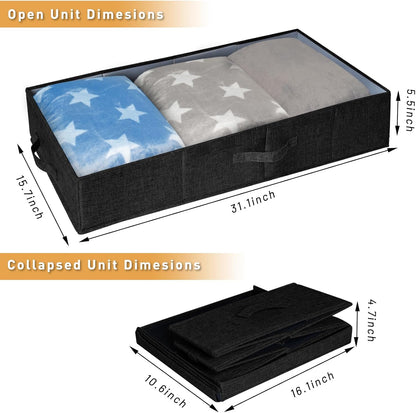 punemi Under Bed Storage Containers, Set of 2 Low Profile Under Crib Storage Bins With Lid, Large