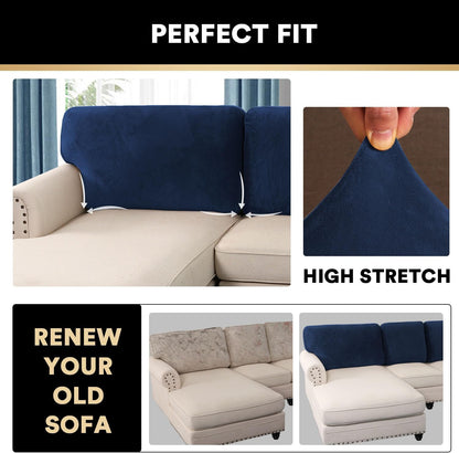 PrinceDeco Sectional Couch Covers Velvet Cushion Covers for Sectional Couch Washable Cushion Covers