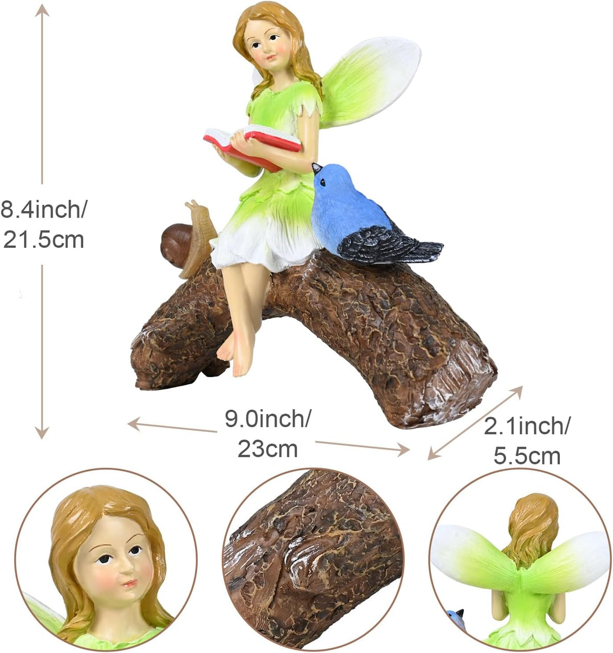 Garden Flower Fairy Statue Decor-Solar Outdoor Fairy Statues-Garden Fairy Outdoor Snail,Bird