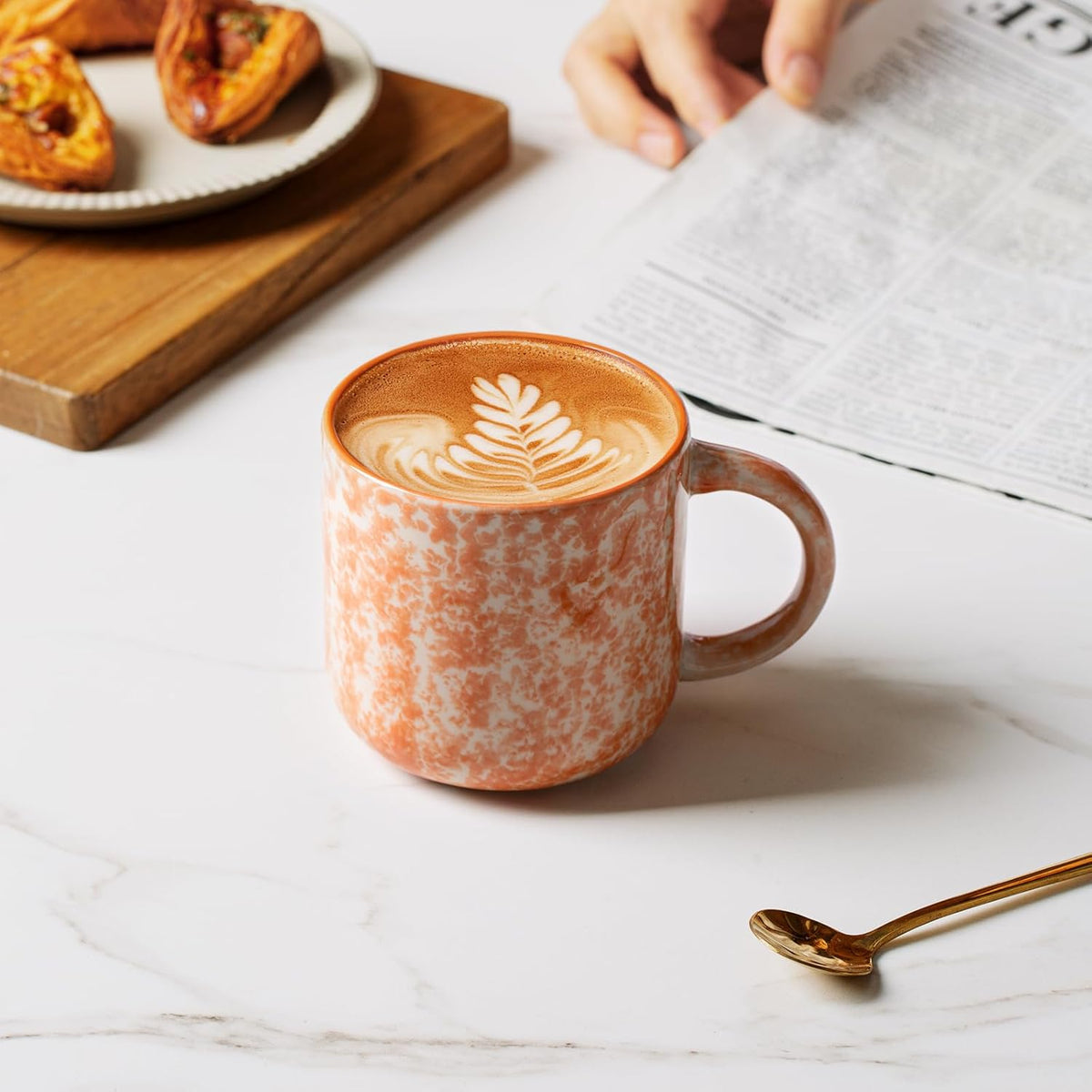 12 OZ Coffee Mugs Set of 6, Modern Coffee Mugs Set with handle for Tea/Latte/Cappuccino/Milk/Cocoa.