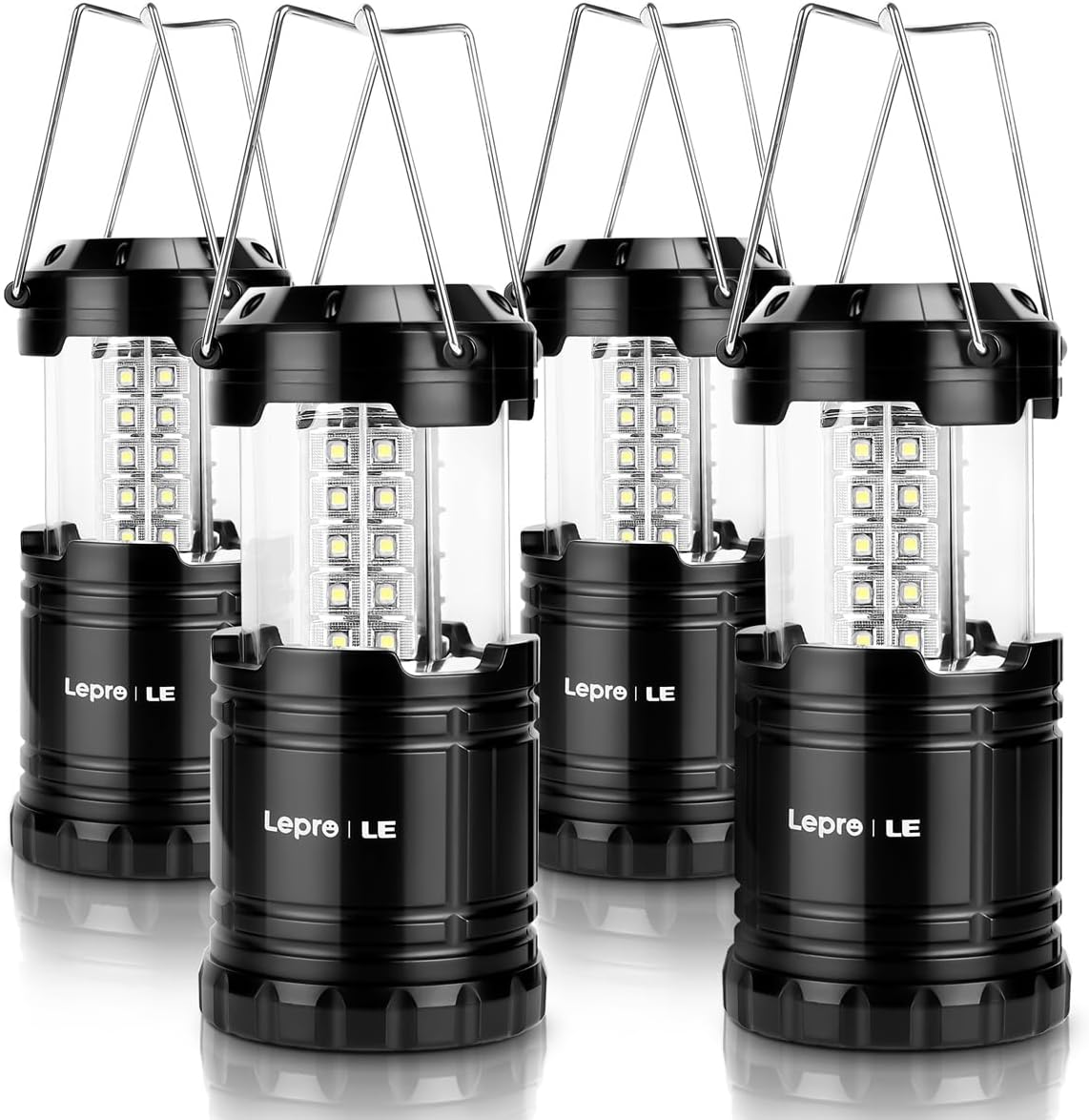 Lepro LED Camping Lanterns Battery Powered, Collapsible, IPX4 Water Resistant, Outdoor Portable