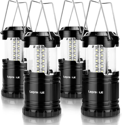Lepro LED Camping Lanterns Battery Powered, Collapsible, IPX4 Water Resistant, Outdoor Portable