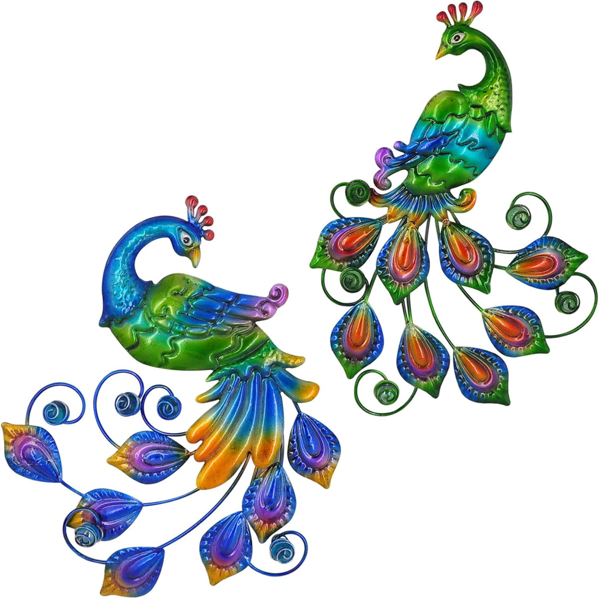 Yonivexis Metal Peacock Wall Art Decor Outdoor Hanging Decor Outdoor Sculpture 3D Metal Handmade