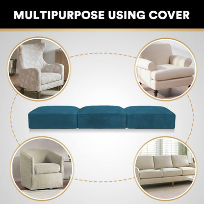 PrinceDeco Stretch Sofa Cushion Covers for Couches and Sofas,Soft Velvet Couch Seat Covers, Sofa