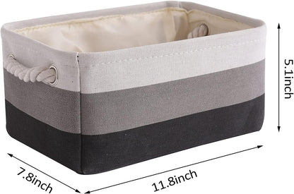 TcaFmac Small Fabric Storage Baskets for Organizing [6 Pack] Closet Storage Bin Foldable Storage
