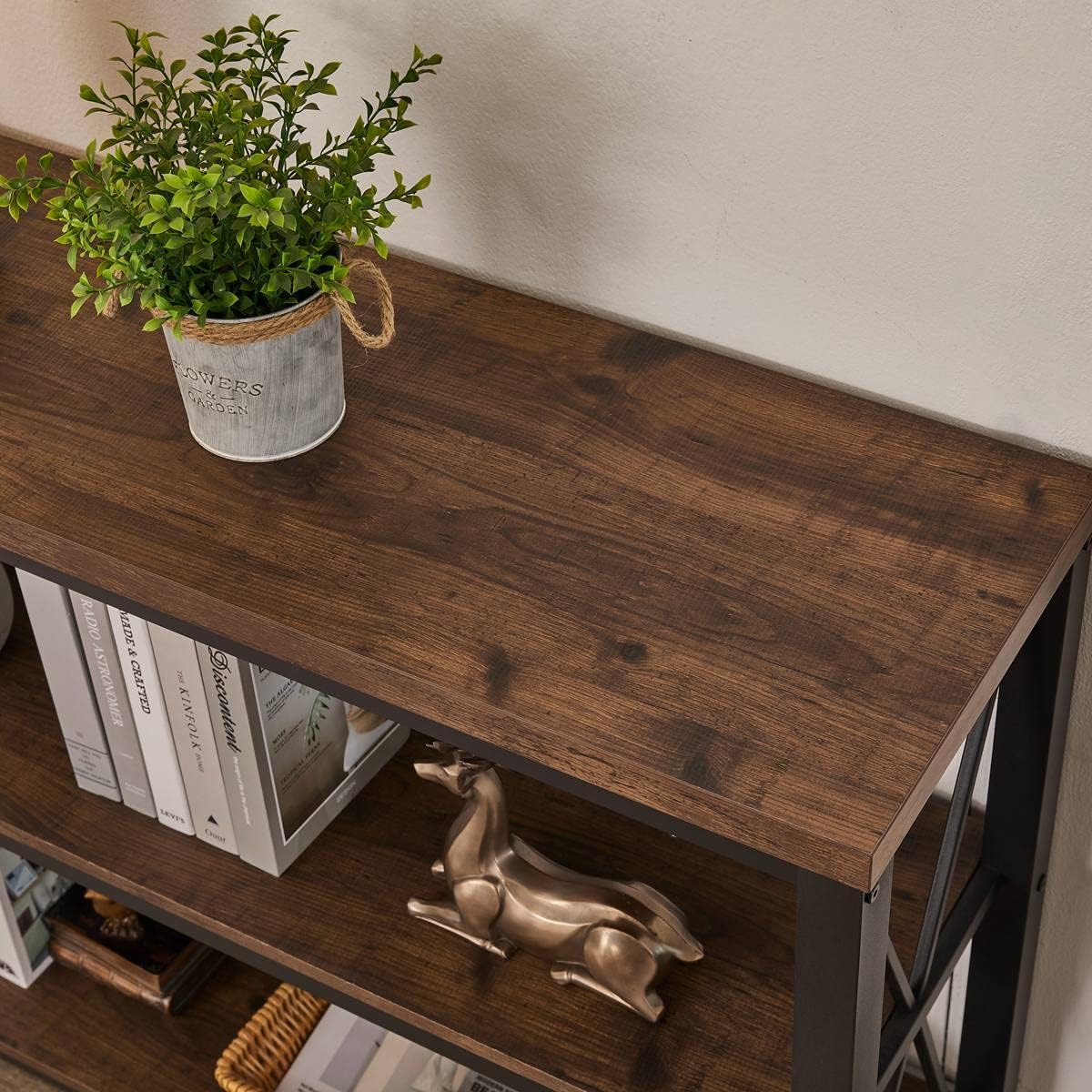BON AUGURE Rustic Entryway Table, Farmhouse Hallway Table, Console Tables for Entryway, 3 Tier Sofa