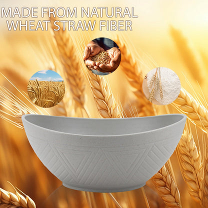 Wheat Straw Bowls Set,Unbreakable Large Salad Bowls Set of 2,Microwave and Dishwasher Safe Bowls
