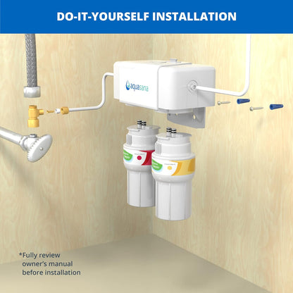 Aquasana Under Sink Water Filter System - Reduces PFAS, Lead, & Chlorine in Drinking Water - Under