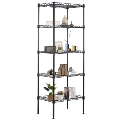 FDW 17L x 12W x 48H Wire Shelving 5 Tier Adjustable Metal Shelves NSF Pantry Shelves Storage Rack