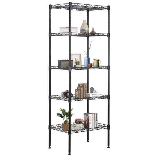 FDW 17L x 12W x 48H Wire Shelving 5 Tier Adjustable Metal Shelves NSF Pantry Shelves Storage Rack