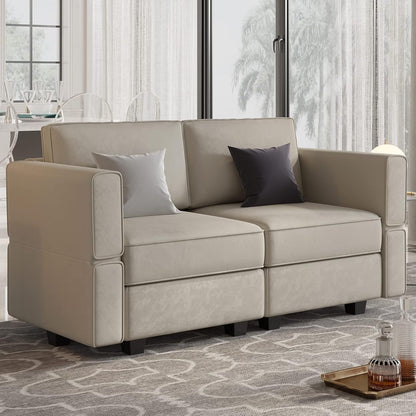 Belffin Modular Loveseat Sofa Couch with Storage Seats Velvet 2 Seater Love Seats for Small Spaces