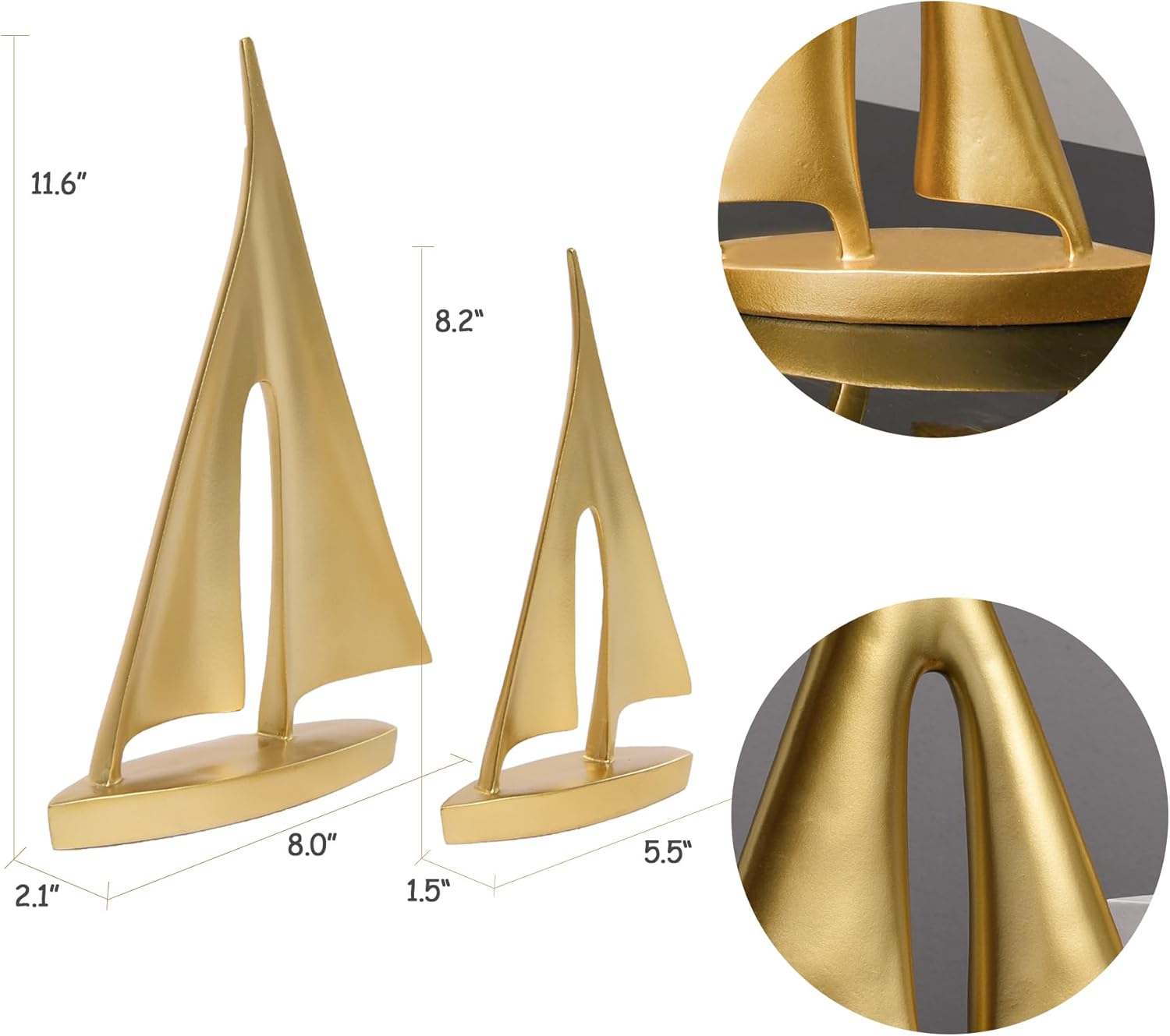 Modern Sculptures Home Decor, Gold Sailboat Decor Ornament, Boat Decorations Statue Decor, Art